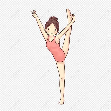 Girl Practicing Gymnastics, Girl Yellow, Girl Vector, Girl Yoga PNG ...