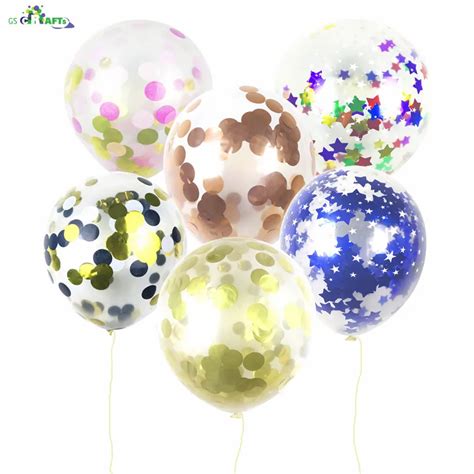 GSCRAFTS 10pc 12inch 30cm Clear Confetti Balloon Latex Confetti Ballon Wedding Decoration Happy ...