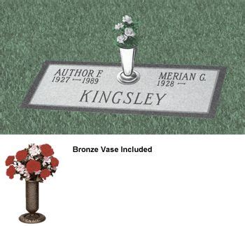 Granite Traditional Cemetery Marker With Bronze Vase - Double Marker | Grave marker, Bronze vase ...