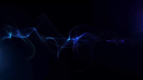 Abstract Blue Particle Light Effect Flowing Over a Black Background ...