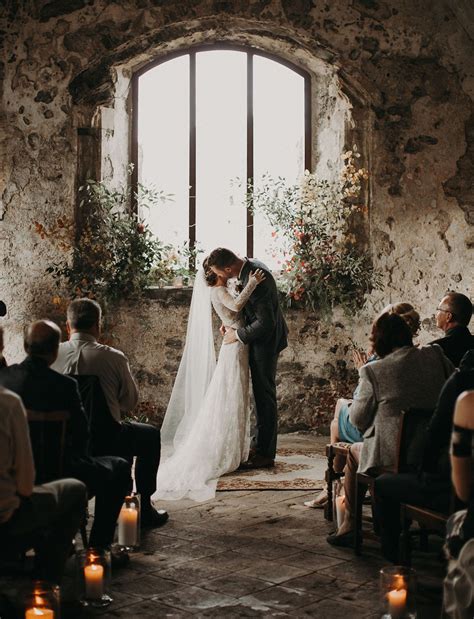 Moody Castle Wedding in Wales with Overgrown Florals | Green Wedding Shoes