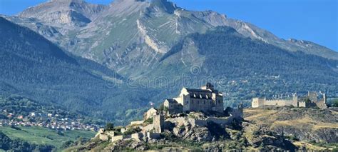 Castle in Sion (Switzerland) Stock Image - Image of religion, built ...