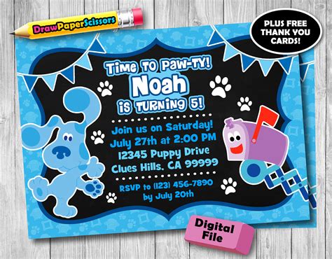 Blue's Clues Tall Birthday Party Invitation | lupon.gov.ph