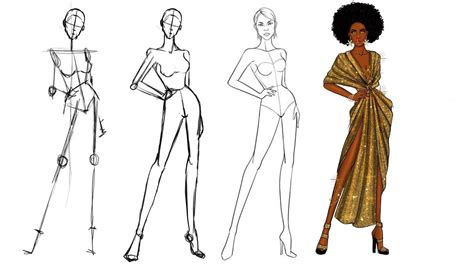 Female Fashion Figure Template, 9-Head Fashion Croquis, Croquis ...