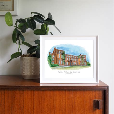 Glemham Hall Suffolk wedding venue print of watercolour painting — A Little Brush