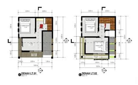 Denah Rumah 4x6 2 Lantai Minimalis dengan Ruang Optimal