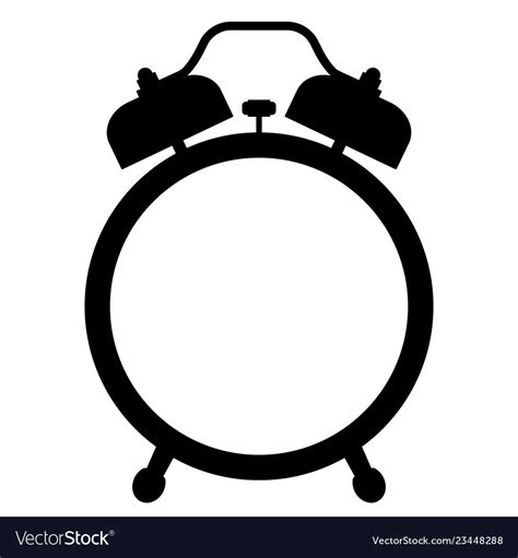 Silhouette alarm clock Royalty Free Vector Image