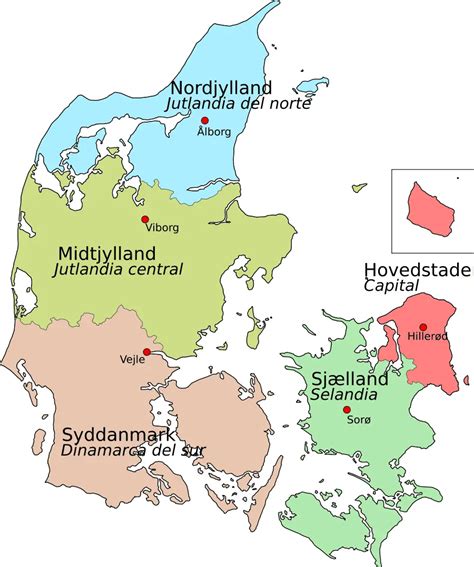 Denmark Regions Es - MapSof.net