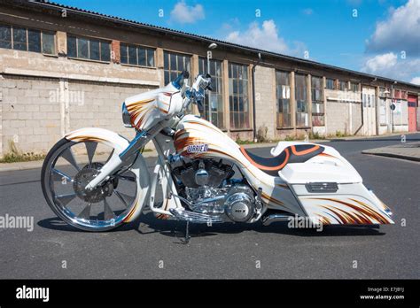 Custom motorcycle, Harley Davidson Bagger, show bike, cruiser, Germany Stock Photo - Alamy