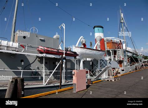 Whaling ship Southern Actor in Sandefjord, Norway. Today it is a museum ...