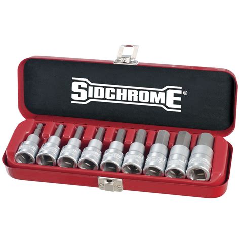 Sidchrome SCMT14465 9 Piece AF 1/2" Drive In-Hex Socket Set - 1/2", Sockets & Sets, Sockets ...