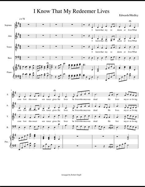 I Know That My Redeemer Lives sheet music for Piano, Voice download free in PDF or MIDI