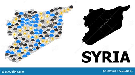 Climate Collage Map of Syria Stock Illustration - Illustration of rainy, rain: 153239562