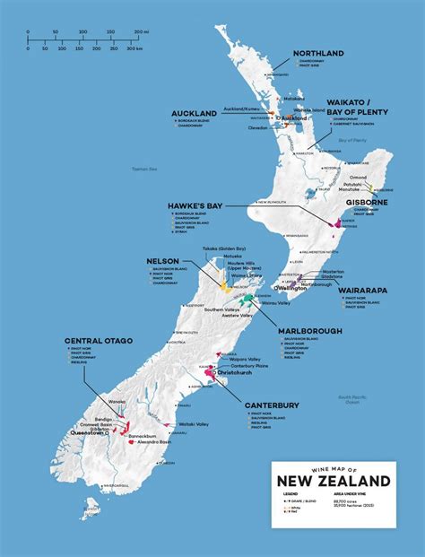 Wine map of New Zealand | New Zealand | Oceania | Mapsland | Maps of ...