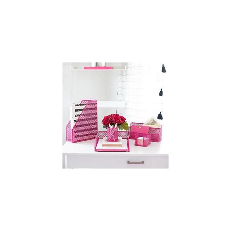 Blu Monaco Pink Office Supplies Hot Pink Desk Accessories For Women ...