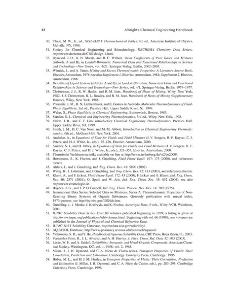 Albright's Chemical Engineering - W., Jr., ed., NIST-JANAF Thermochemical Tables, 4th ed ...