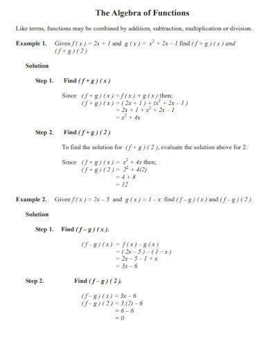 Function - Examples, PDF | Examples