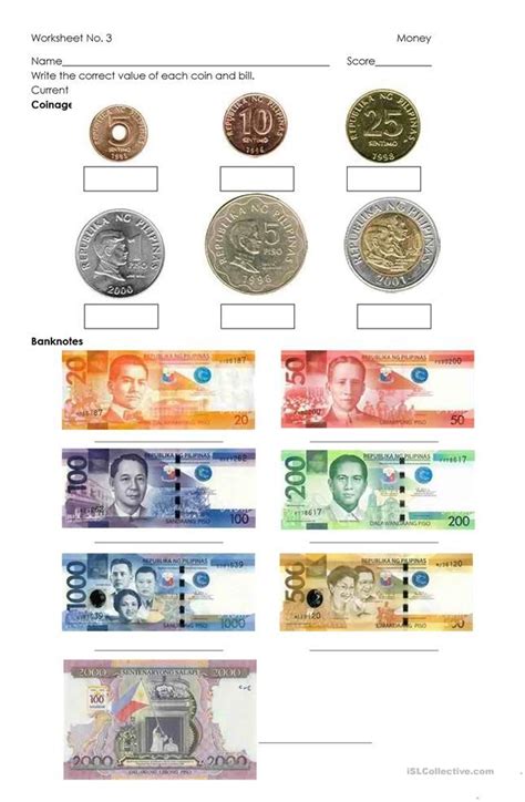 Money - Philippine Coins and Bills | Money worksheets, Printable play money, Money math