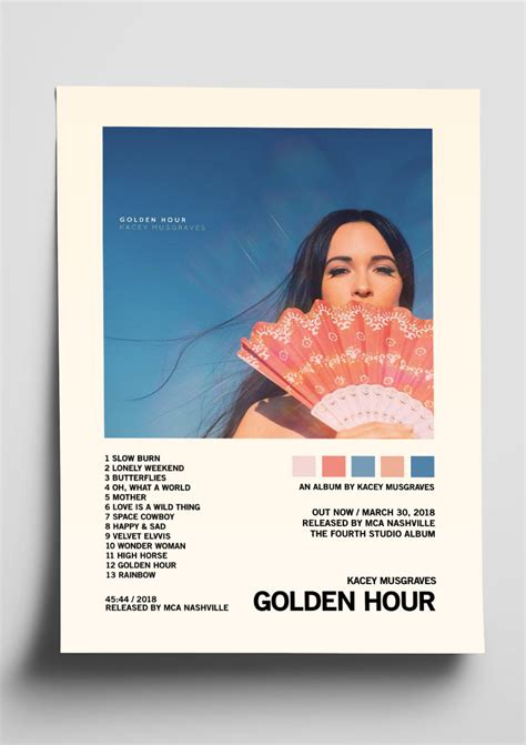 Kacey Musgraves 'Golden Hour' Album Art Tracklist Poster – The Indie Planet