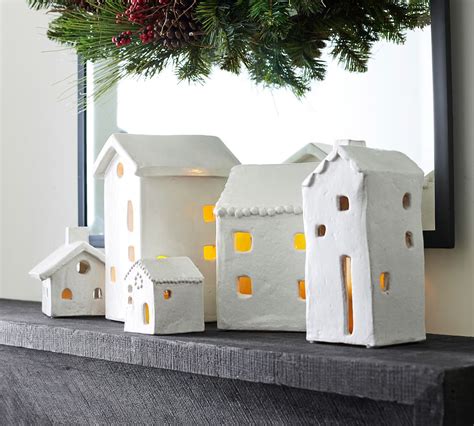 Handmade Ceramic Christmas Village Houses | Pottery Barn