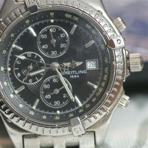 Breitling Watch 1884 Swiss Made Stainless Steel Chronograph Quartz ...