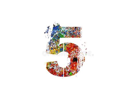 Street Art Graffiti Style NUMBER 5, Airbrush Ink Splash Bold Font ,colorful Shiny Alphabet Stock ...