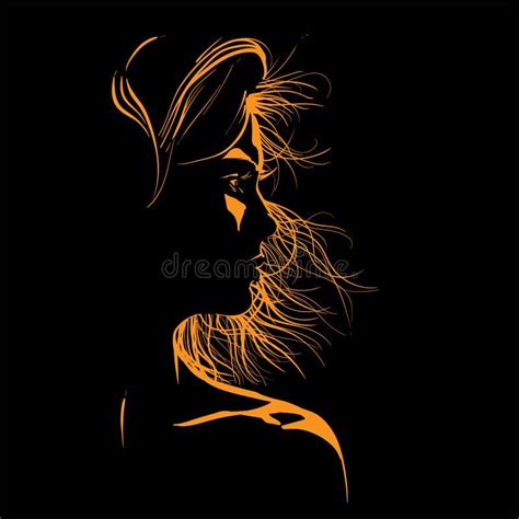 Beauty Woman Face Silhouette in Contrast Backlight Stock Vector ...