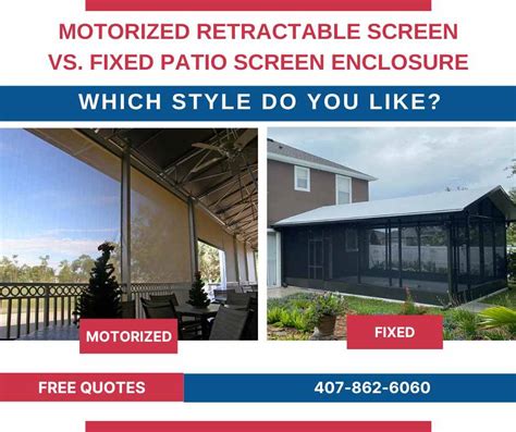 Motorized Retractable Screen vs. Fixed Patio Screen Enclosure