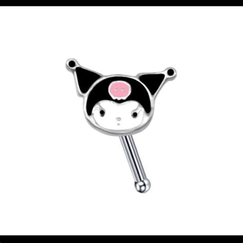 Jewelry | Kuromi Silver Pierced Nose Ring Piercing New Sanrio Hello Kitty Black White Pink ...