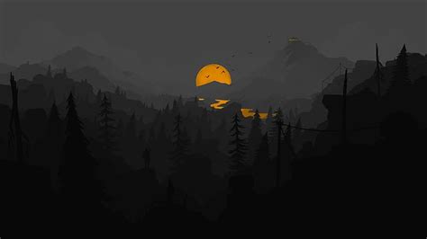 2880x1800px | free download | HD wallpaper: Firewatch, dark, night, minimalism, videogame ...