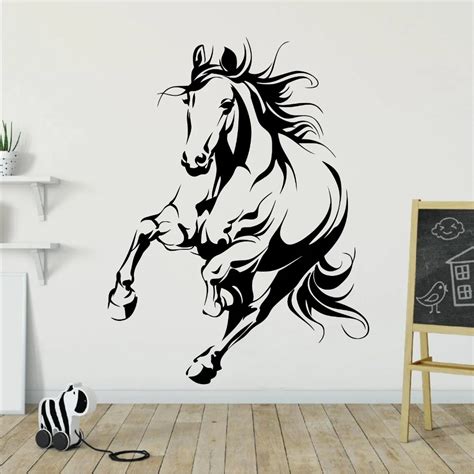 Large Running Horse Animal Wall Sticker Kids Room Bedroom Horse Unicorn Animal Pet Cowboy Wall ...