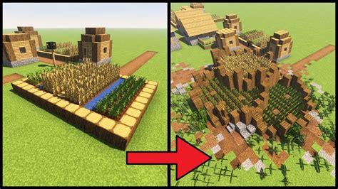 Minecraft Tutorial How to Transform a Minecraft Village Farm - YouTube