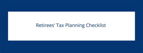 Retirees’ Tax Planning Checklist - Jack Lumsden, CFP®