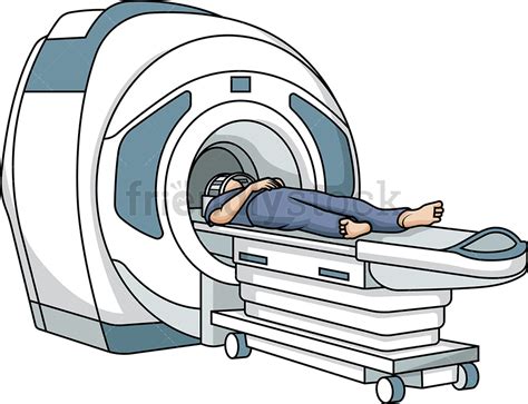 Man Getting An MRI Scan Cartoon Clipart Vector - FriendlyStock