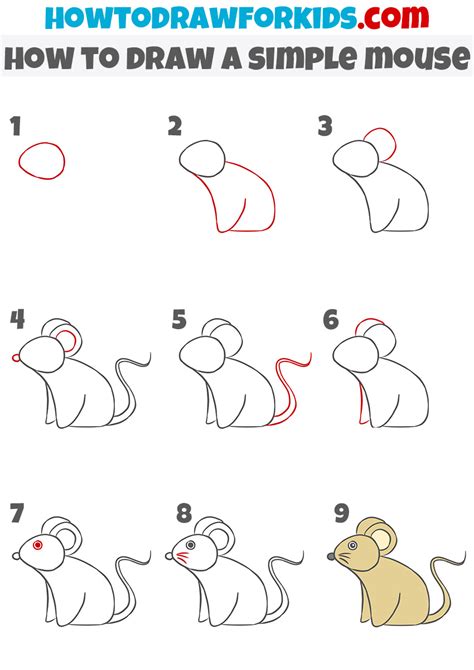 How to Draw a Simple Mouse - Easy Drawing Tutorial For Kids