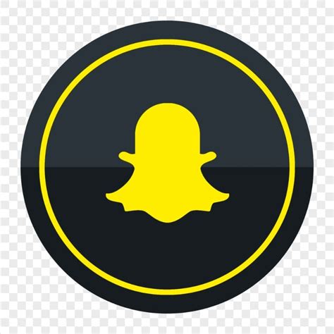 HD Snapchat Black & Yellow Round Logo Icon PNG | Citypng