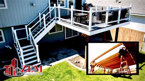 2nd Story Deck Build | New Custom Stairs | Full Build Time Lapse - YouTube