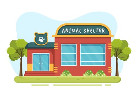 Animal Shelter House Cartoon Illustration Containing Animals for ...