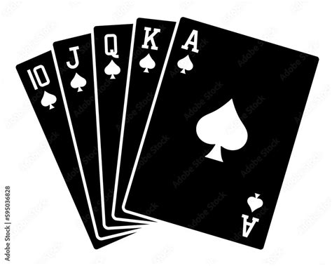 Royal Flush. A poker hand of a royal flush in spades. Spades Royal ...