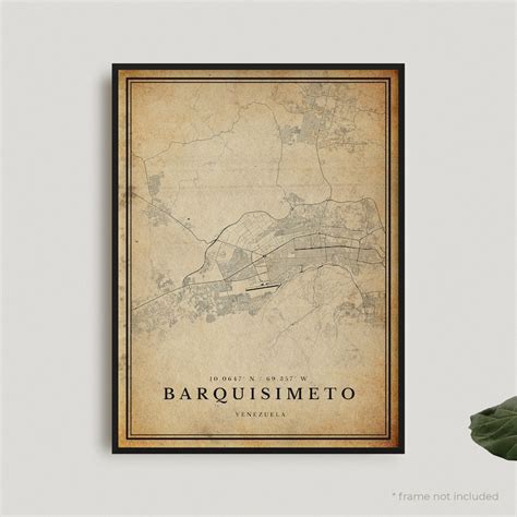 Barquisimeto Vintage Map Print Barquisimeto Retro Map Poster - Etsy