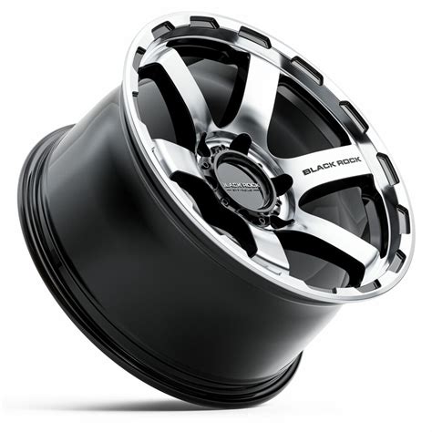 BLACK ROCK GRIP GLOSS BLACK MACHINED FACE 20X9 6X139.7 WHEEL ONLY - CNC ...