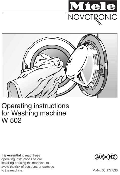 MIELE W 502 OPERATING INSTRUCTIONS MANUAL Pdf Download | ManualsLib