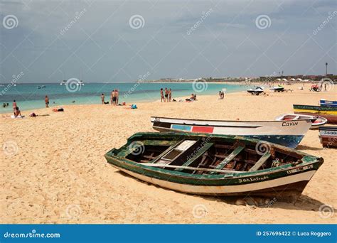 Fishing Boats on Santa Maria Beach. Sal Island. Cape Verde Editorial Photography - Image of ...