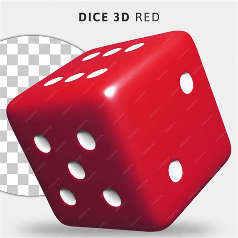 Premium PSD | 3d red dice on transparent background