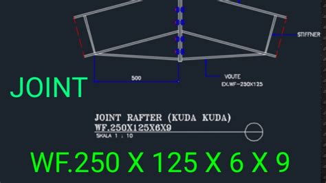 Gbr Shop Drawing Baja,Standar Joint Detail Rafter WF.250X125X6X9 - YouTube