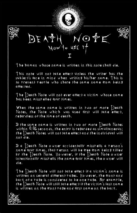 Deathnote Rules - page 1 by deathNote-club on DeviantArt