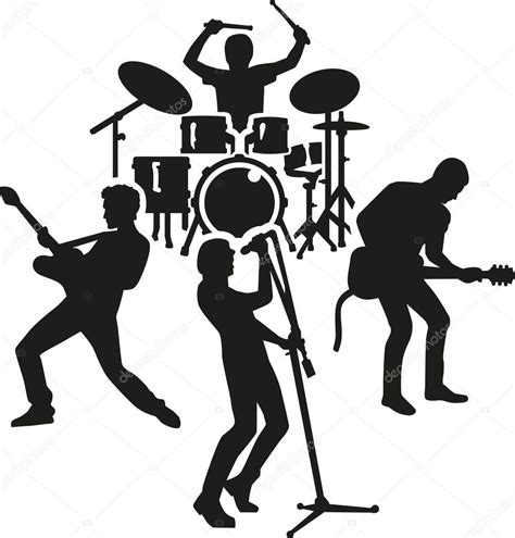 Rock band silhouette — Stock Vector © miceking #139115658