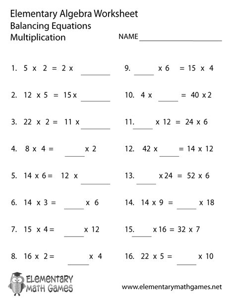 Introductory Algebra Worksheets : Free Printable Basic Math Worksheets | Activity Shelter - A ...