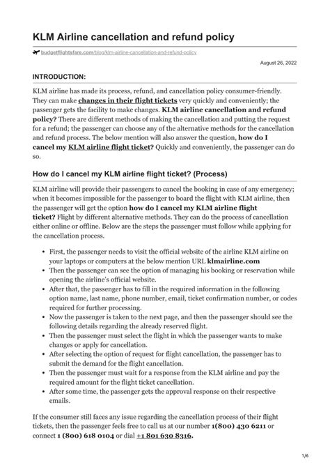 PPT - KLM Airline cancellation policy PowerPoint Presentation, free download - ID:11642212