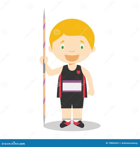 Sports Cartoon Vector Illustrations: Javelin Throw Stock Vector - Illustration of sport, kids ...